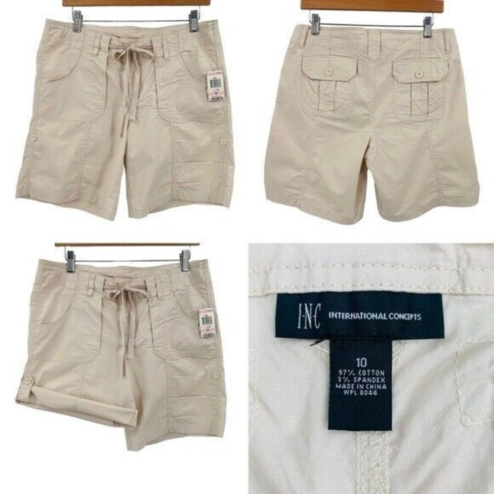 INC International Lightweight Tan Cargo Shorts Sz. 10